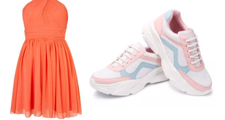 what color shoes with orange dress 