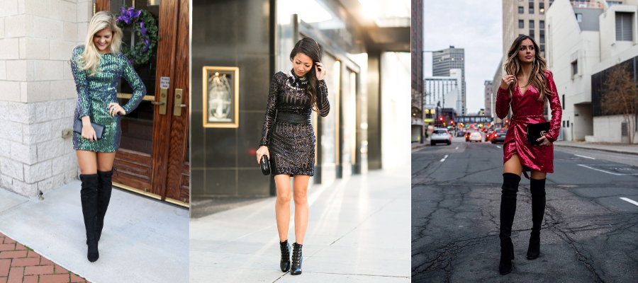 Sequin Dress With Boots (10 Style)