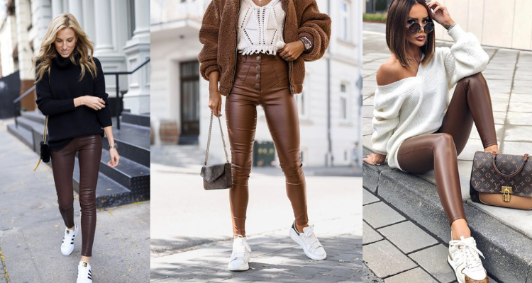 what color shoes to wear with brown leather pants