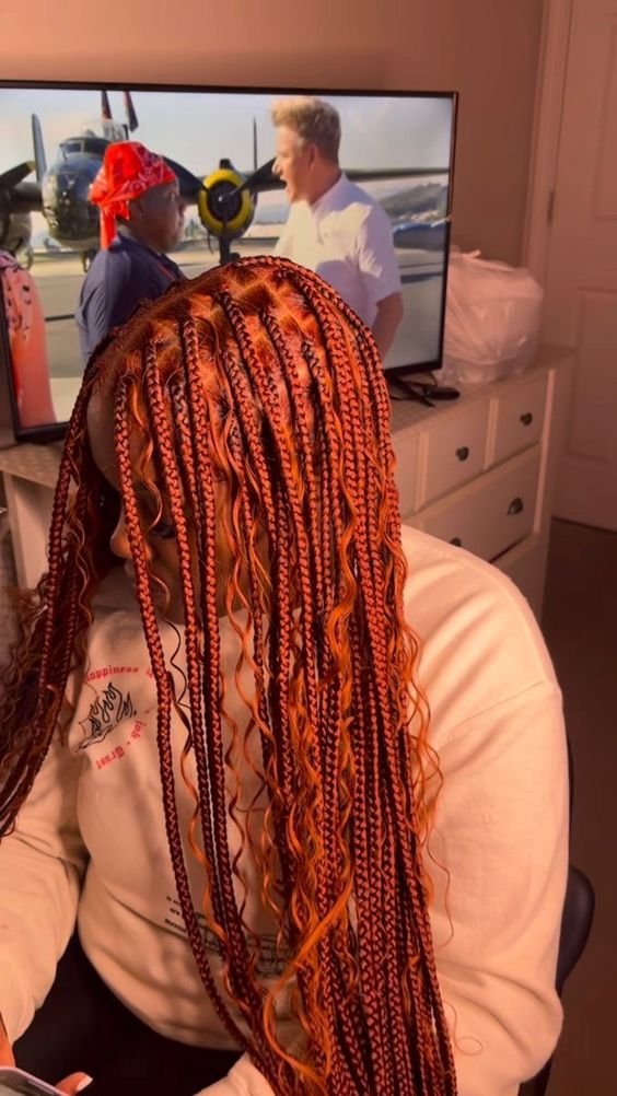 copper color braiding hair